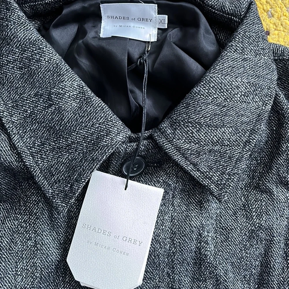 NWT Shades of Grey by Micah Cohen Mac Jacket Herringbone Wool Coat